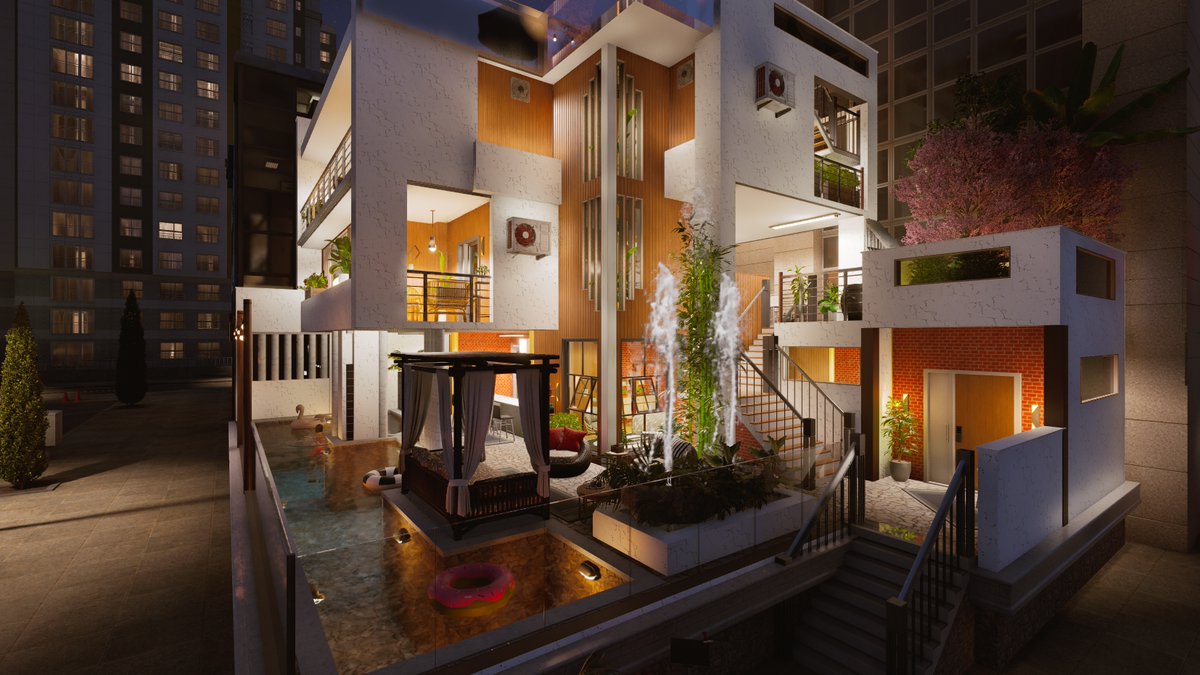 Mone54T's tweet image. Former Video game studio...😆 Revamped,
 into a 3-unit apartment complex ... 😅
Coming soon ...🤗 #InZoi #modern #apertment #game