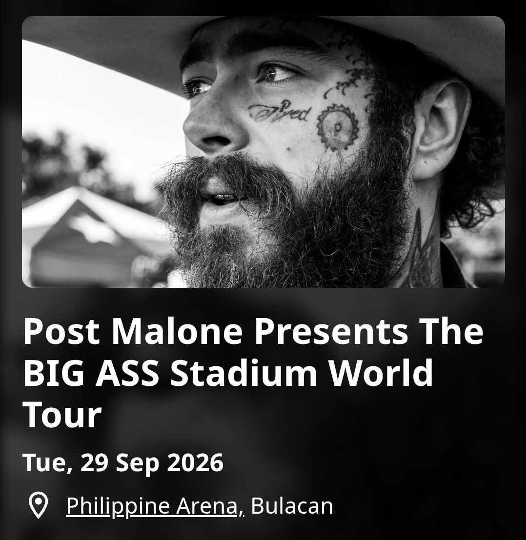 philconcerts's tweet photo. Post Malone returns to the Philippines on September 29th. https://t.co/bU8u5xTDGK