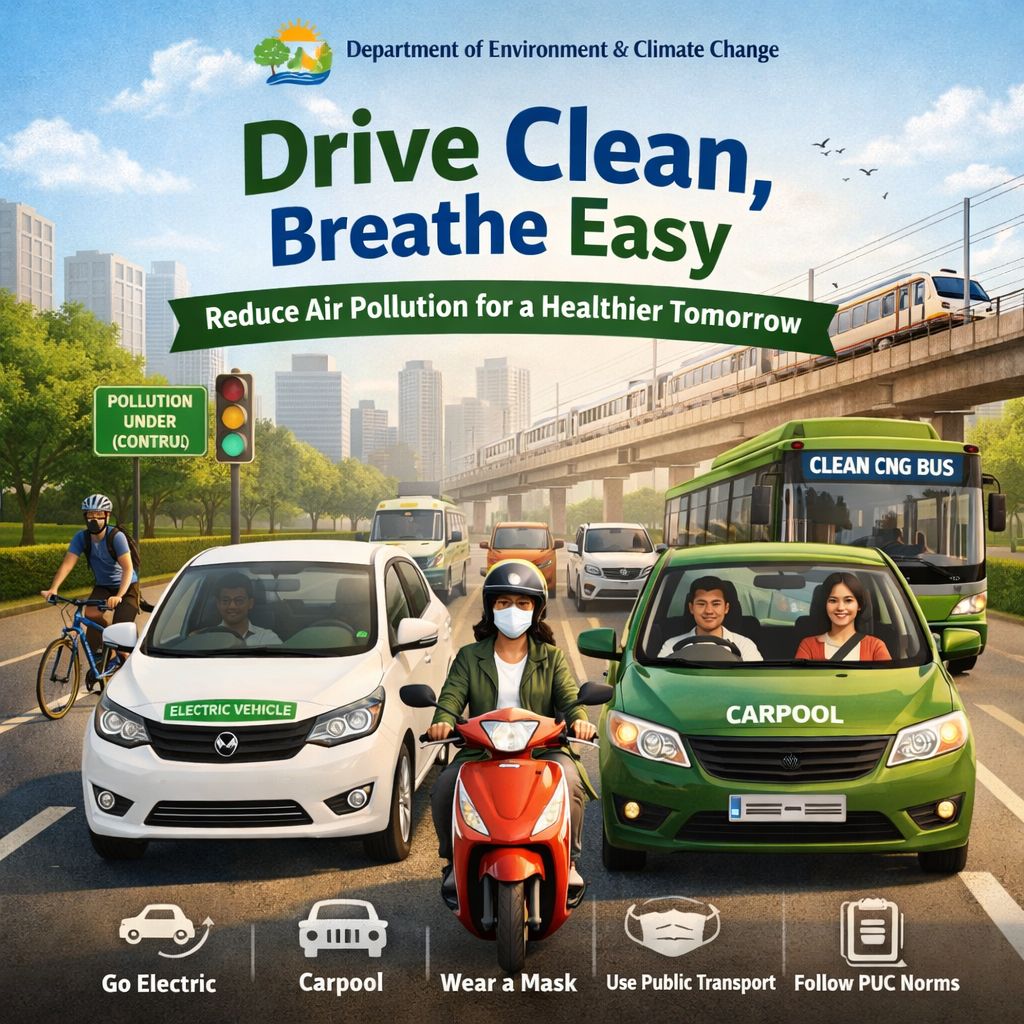 Drive Clean, Breathe Easy.....
#rajasthan #Jaipur #airquality #aqi
#GreenRajasthan
#PollutionFreeRajasthan
#PollutionControlBoard
#ReduceAirPollution
#climateaction #Cleanair
#greenfuture
#environnement
#airpollution
