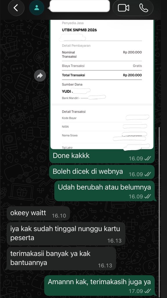 Jastip bayar SNBT 2026 dari th 2022 tweet media