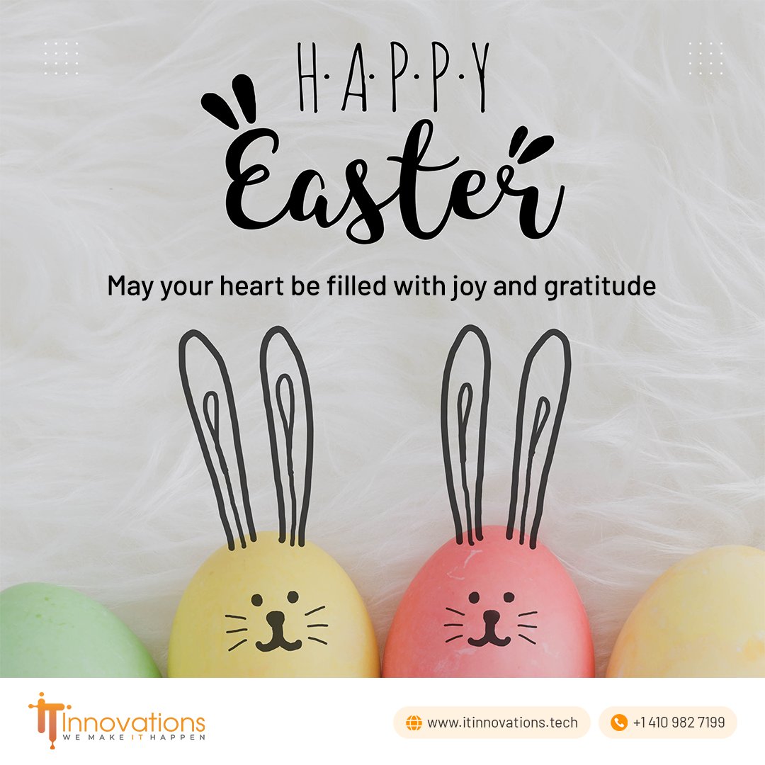 innovations2_it's tweet image. Wishing you a joyful Easter filled with hope, love, and new beginnings. May this season bring peace to your heart and happiness to your home. 

#ITInnovation #Easter #HappyEaster #EasterSunday #EasterCelebration #EasterVibes #EasterJoy