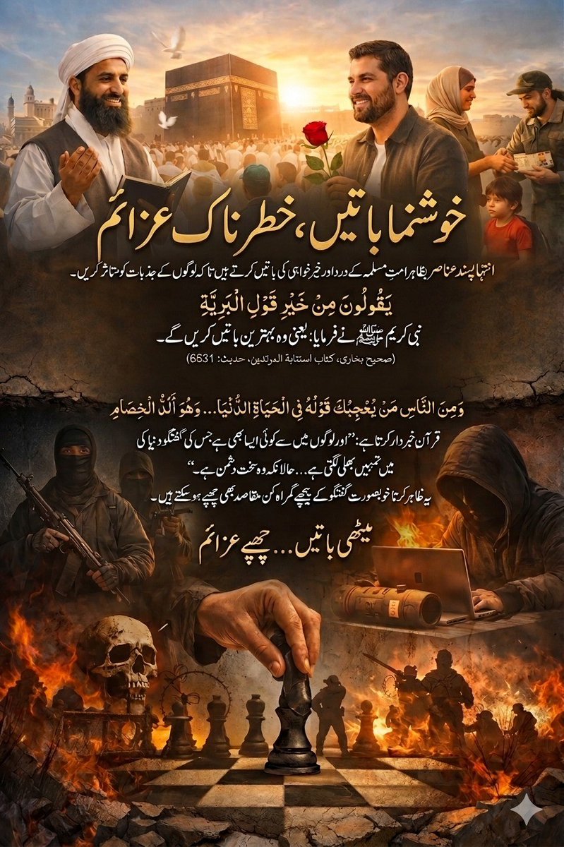 Huma_512's tweet image. جو افراد مذہب کے نام پر نفرت اور تفریق پھیلائیں، وہ مخلص نہیں ہو سکتے۔ اسلام ہمیں امن، یگانگت اور میانہ روی کی تعلیم دیتا ہے۔
#EndExtremism #PeacefulPakistan