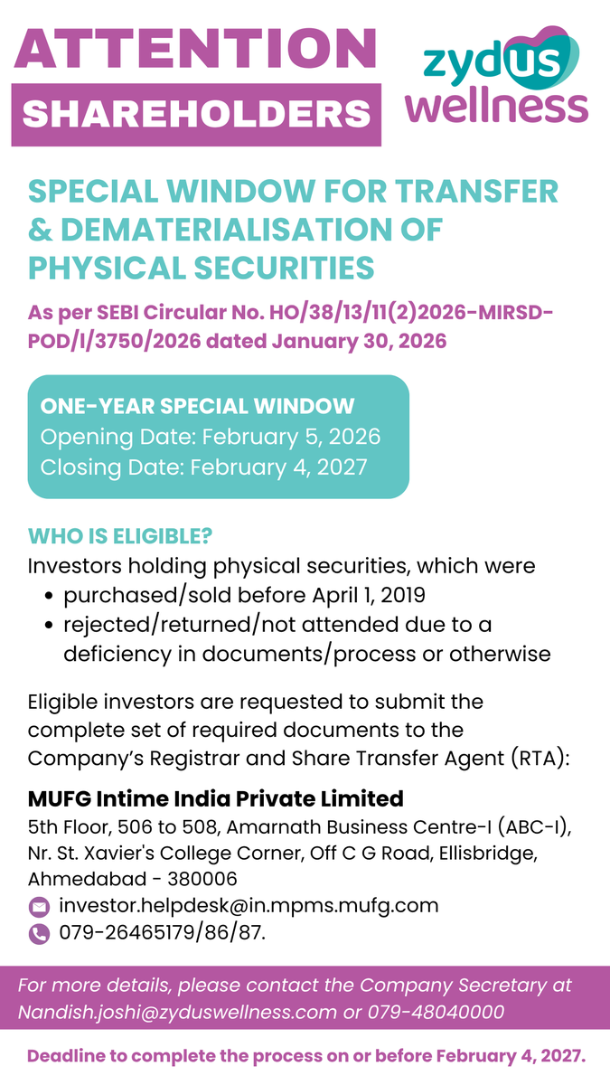 Zydus Wellness Ltd tweet media