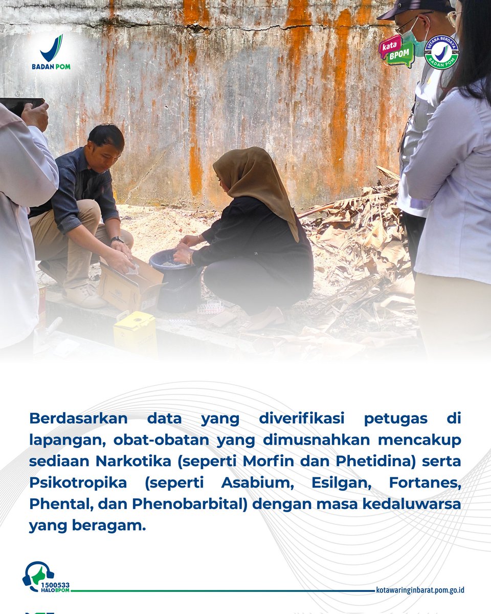 bpomkobar's tweet photo. Loka POM di Kotawaringin Barat Kawal Keamanan Obat, Saksikan Pemusnahan Narkotika dan Psikotropika di RS Citra Husada.

#BPOMRI
#LOKAPOMKOTAWARINGINBARAT
#HALLOBPOM
#CEKKLIK https://t.co/JaFnxCFfhy