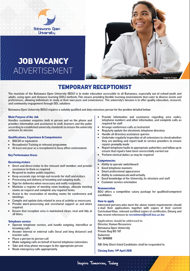 Botswana Open University tweet media