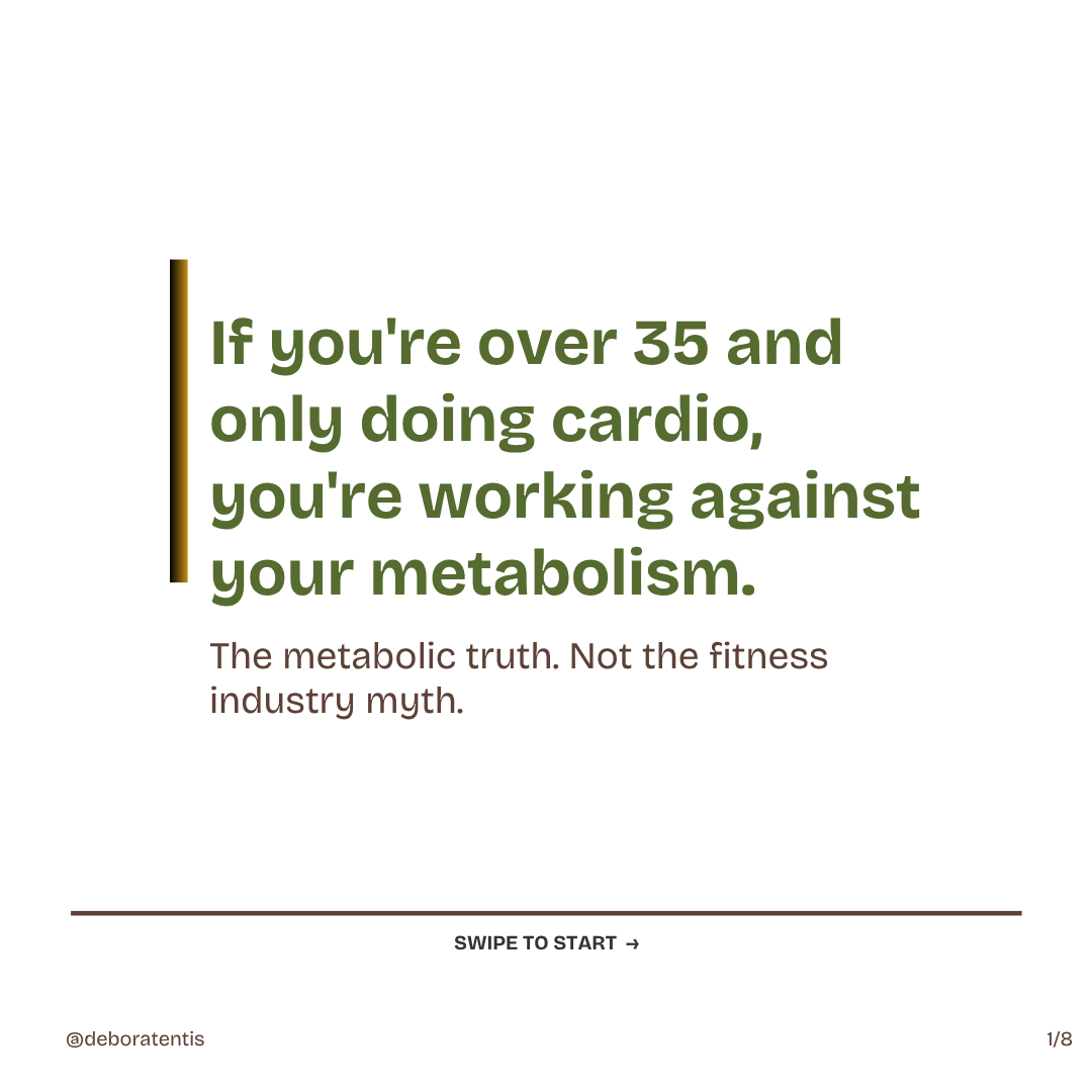 DeboraTentis's tweet photo. Cardio alone won't fix a slowing metabolism over 35. Muscle is the metabolic engine. Resistance training rebuilds it. The evidence is clear. #MetabolicHealth #WomensHealth https://t.co/am6nHzEZXu
