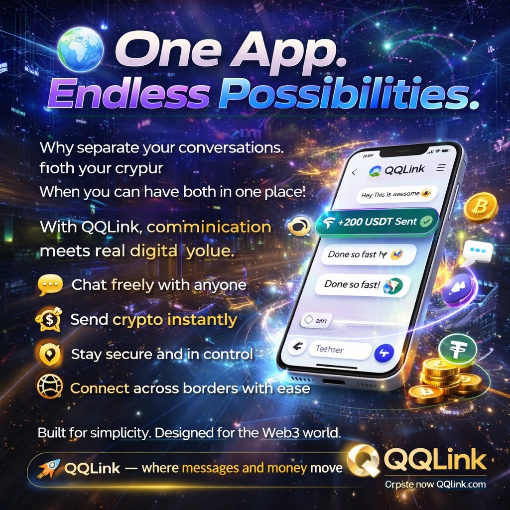 qqlinkofficial's tweet image. 🌐 One App. Endless Possibilities.

Built for simplicity. Designed for the Web3 world.

🚀 QQLink — where messages and money move together.

Explore now 👉 qqlink.com

#QQLinkMalaysia #Web3 #CryptoChat #SendCrypto #BlockchainLife #DigitalConnection #Web3Apps