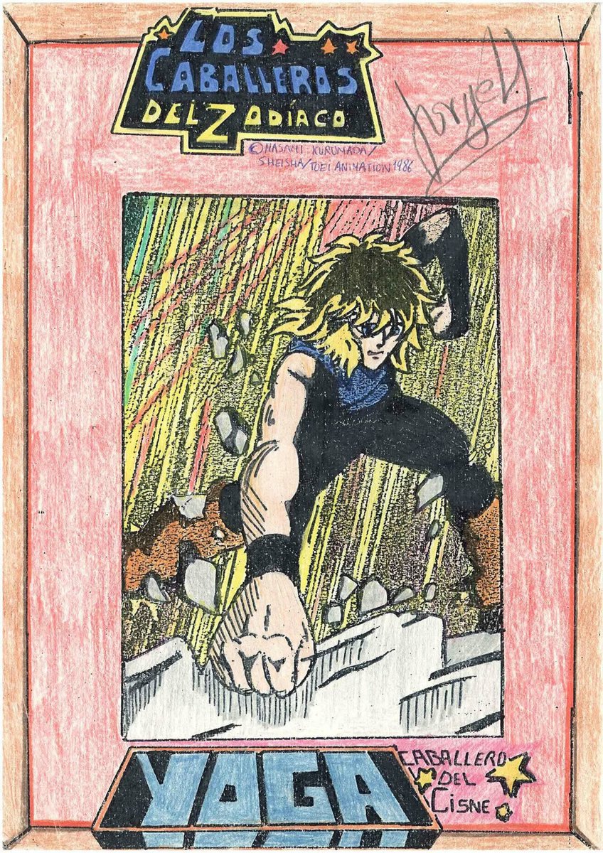 _Death_Mask_'s tweet photo. @CaballerosES90 Esto era una fotocopia en blanco y negro de una pegatina que venía con los chicles aquellos de 1990 😅 Yo le di un poquito de color a "Yoga" https://t.co/mW85nZsmrE