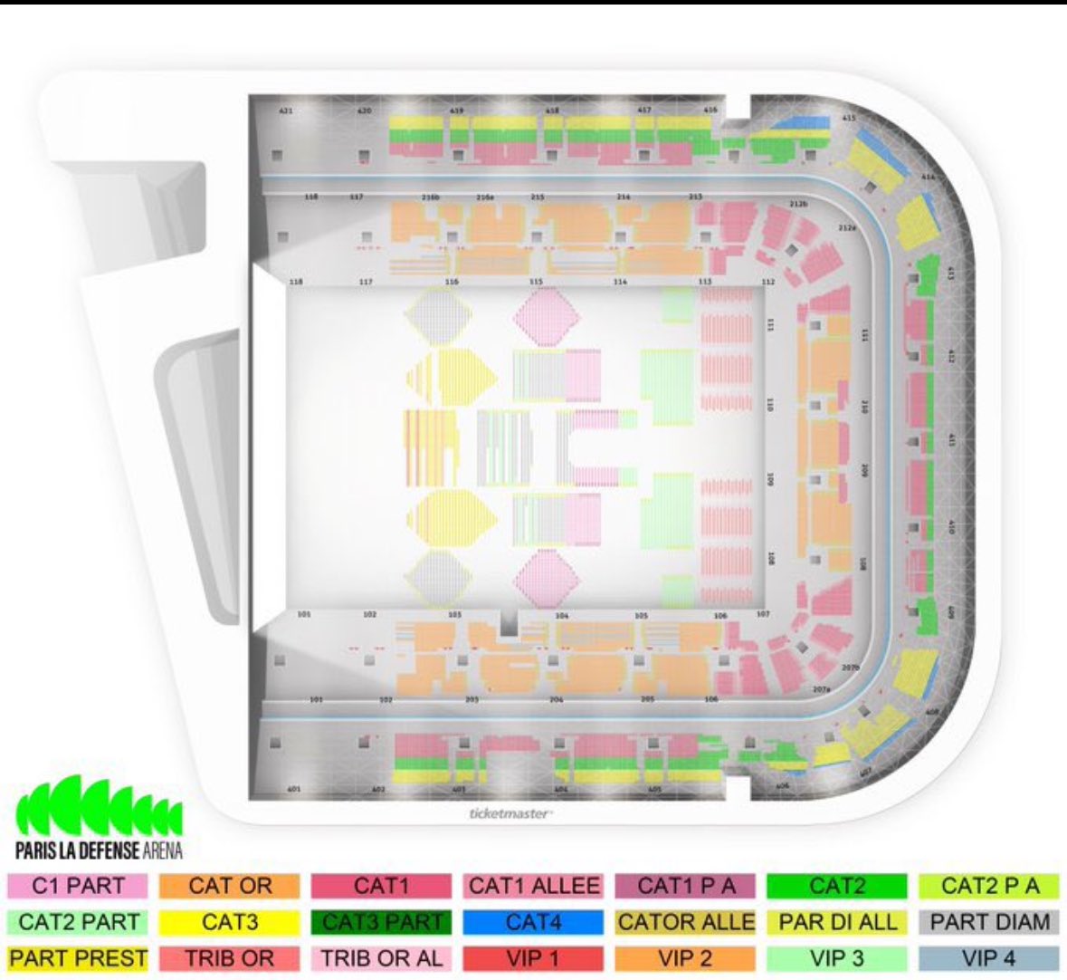CDionFansFrance's tweet photo. 🚨 Voici le plan de la salle @ParisLaDefArena pour les concerts de @celinedion en septembre et octobre 2026. https://t.co/WTWCYIXcXH
