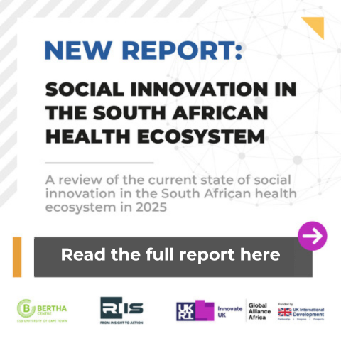 BerthaCentre's tweet photo. Big ideas don’t transform health systems - ecosystems do.
This report explores what it takes to turn social innovation into real impact across South Africa’s health system.

A collaboration between the Bertha Centre, @RIIS_Innovate & @innovateuk  to unlock scalable, inclusive change.

Launch event coming soon - tickets will be limited.

Link: https://t.co/2o7AVzjt6Q

#HealthInnovation #SocialInnovation #SouthAfrica