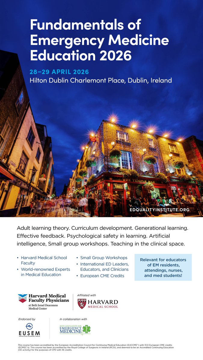 Emerg_Quality's tweet photo. Pre-hospital, physician, &amp; nurse educators - in @EmergencyMedicine, #EMS or other medical specialties - JOIN US April 28 in Dublin for a hands-on medical teaching workshop!

Fundamentals of EM #MedicalEducation is relevant for ANY medical educator https://t.co/CJtMGwKT8t https://t.co/rUjDCfXD0l