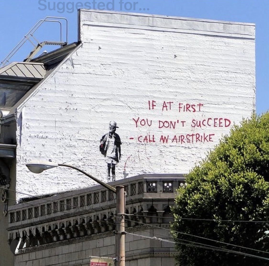 lovestreetart22's tweet image. As relevant today as when it was painted in 2010, If at first you don’t succeed call an air strike” by Banksy in San Francisco, USA.
#StreetArt #Banksy #SanFrancisco #nowarinIran