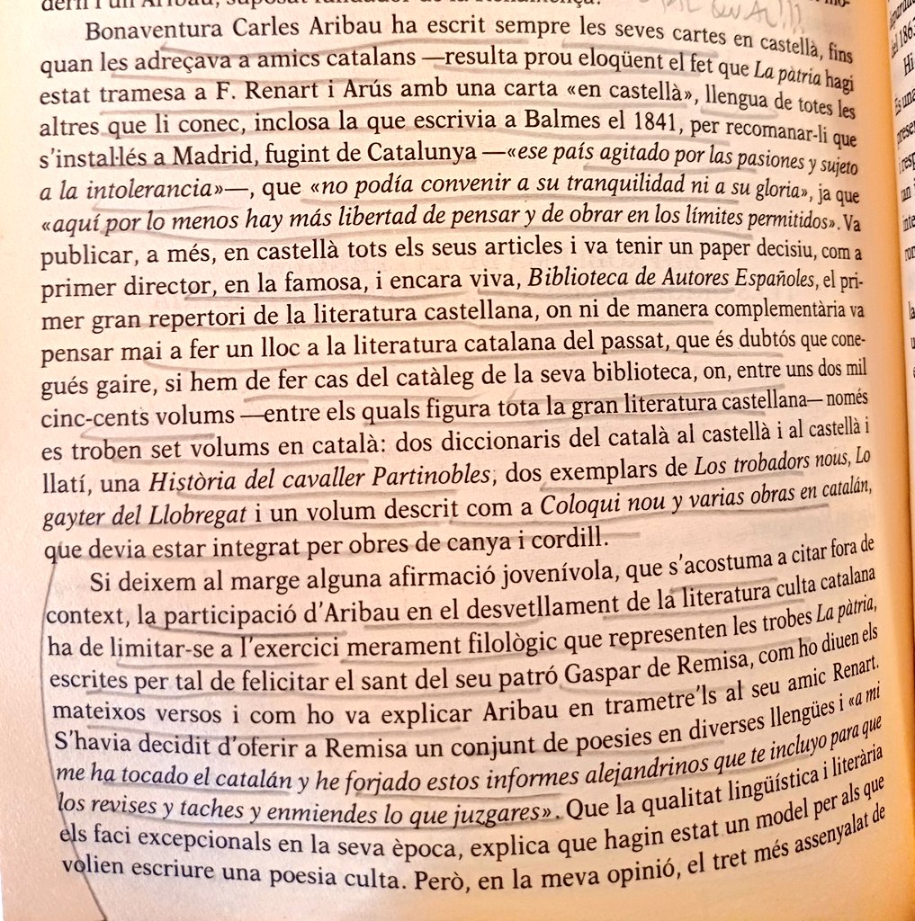 Desmitificar Aribau i el seu rol en la Renaixença, és una tasca pendent. Aquí en Josep Fontana ho deixava tot clar en només dos paràgrafs incontestables.