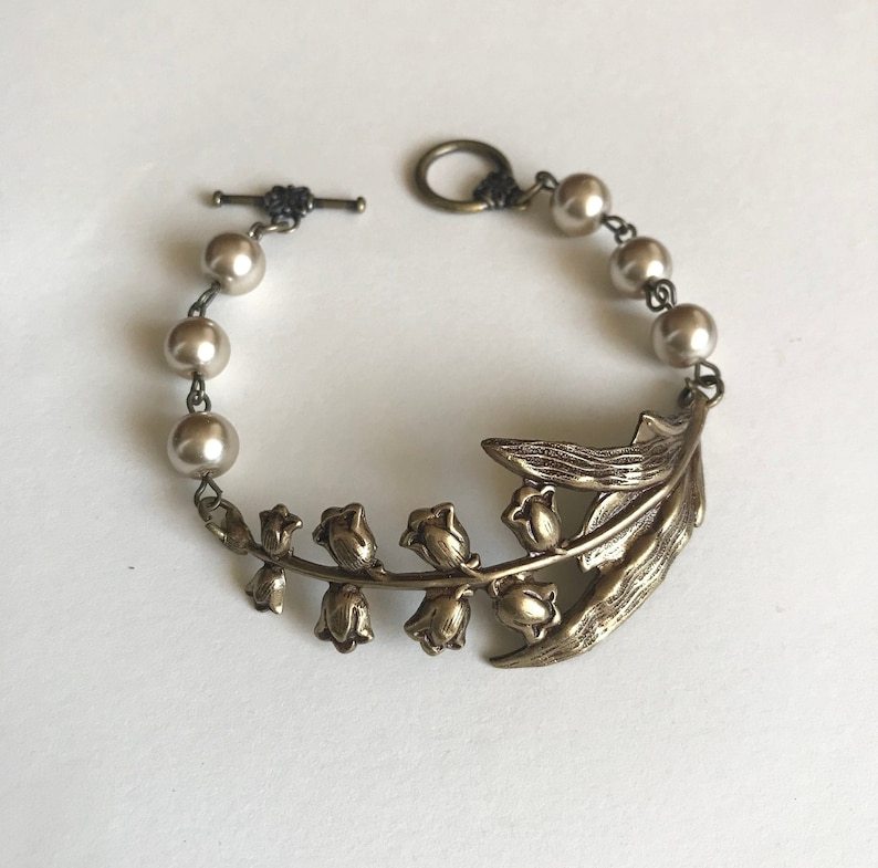 Lily of the Valley Bracelet by BotanicalBirdJewelry