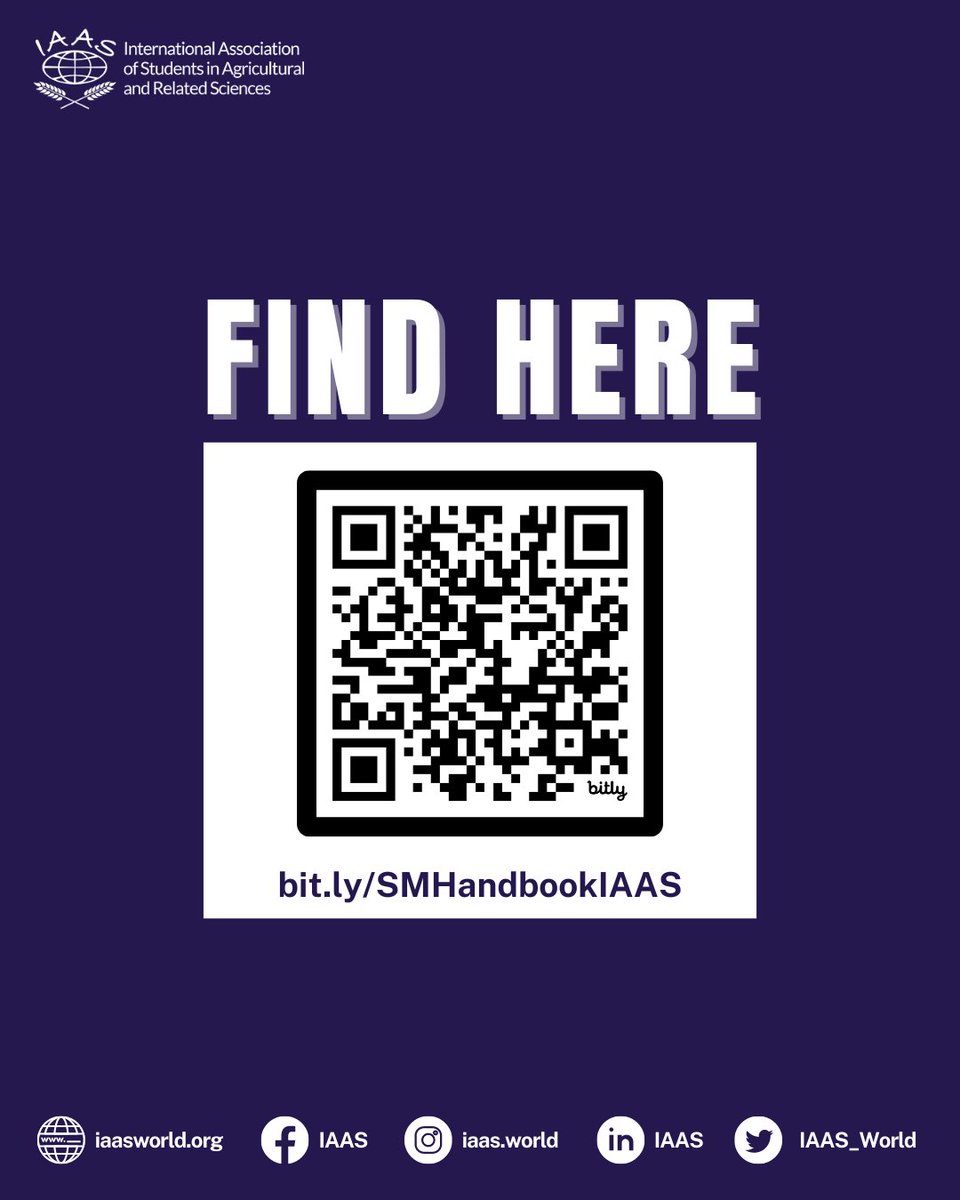 IAAS_World's tweet image. Introducing the IAAS Social Media Handbook!🌐✨ 

🔗 Explore, connect, and engage with IAAS worldwide:
bit.ly/SMHandbookIAAS

#IAAS #GlobalNetwork #YouthInAgriculture #StayConnected #IAASFamily #GoFurtherGoIAAS #ThinkGloballyActLocally
