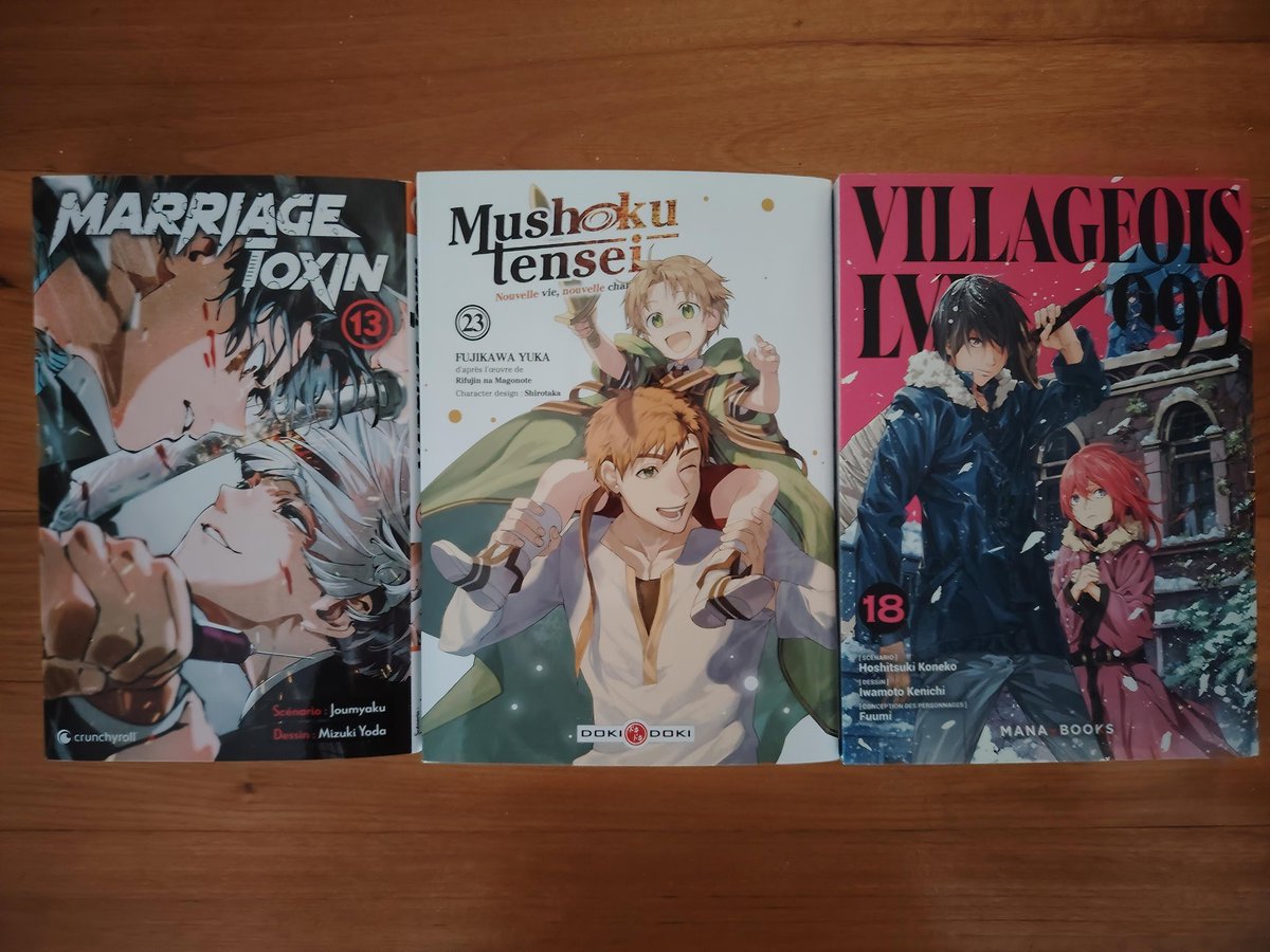LC_Rooney_54's tweet photo. Achat manga/Ebook #MarriageToxin tome 13, #MushokuTensei tome 23, #VillageoisLVL999 tome 18, #LiliMen tome 8, #PhantomBusters tome 5 @Kazemanga_fr @dokidoki_manga @Mana_Books_ @ki_oon_Editions https://t.co/Y91ISokzom