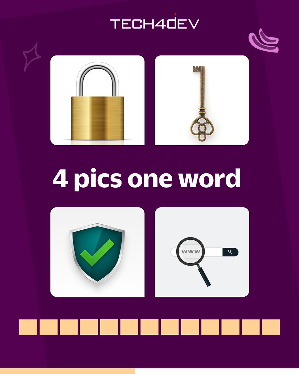 Tech4DevHQ's tweet image. 4 clues. 1 word. 

Look closely…
Can you guess the answer?

Tip: It’s one of the most in-demand careers in tech and focused on keeping systems safe

Drop your answer in the comments. 

Let’s see who gets it right!

#TechCareers #WomenInTech
#DigitalSkills #Tech4Dev #4pics1word