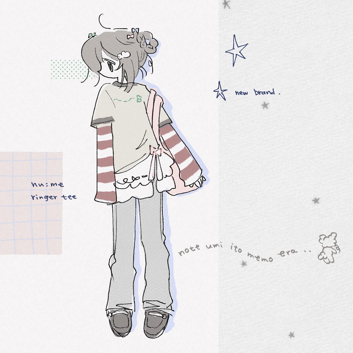 new apparel ✴︎ nu:me
nuime.art

💭リンガーTシャツを作ります
本日より受注の予約を開始します∗
販売期間: 本日より4/5(日)23:59まで。
