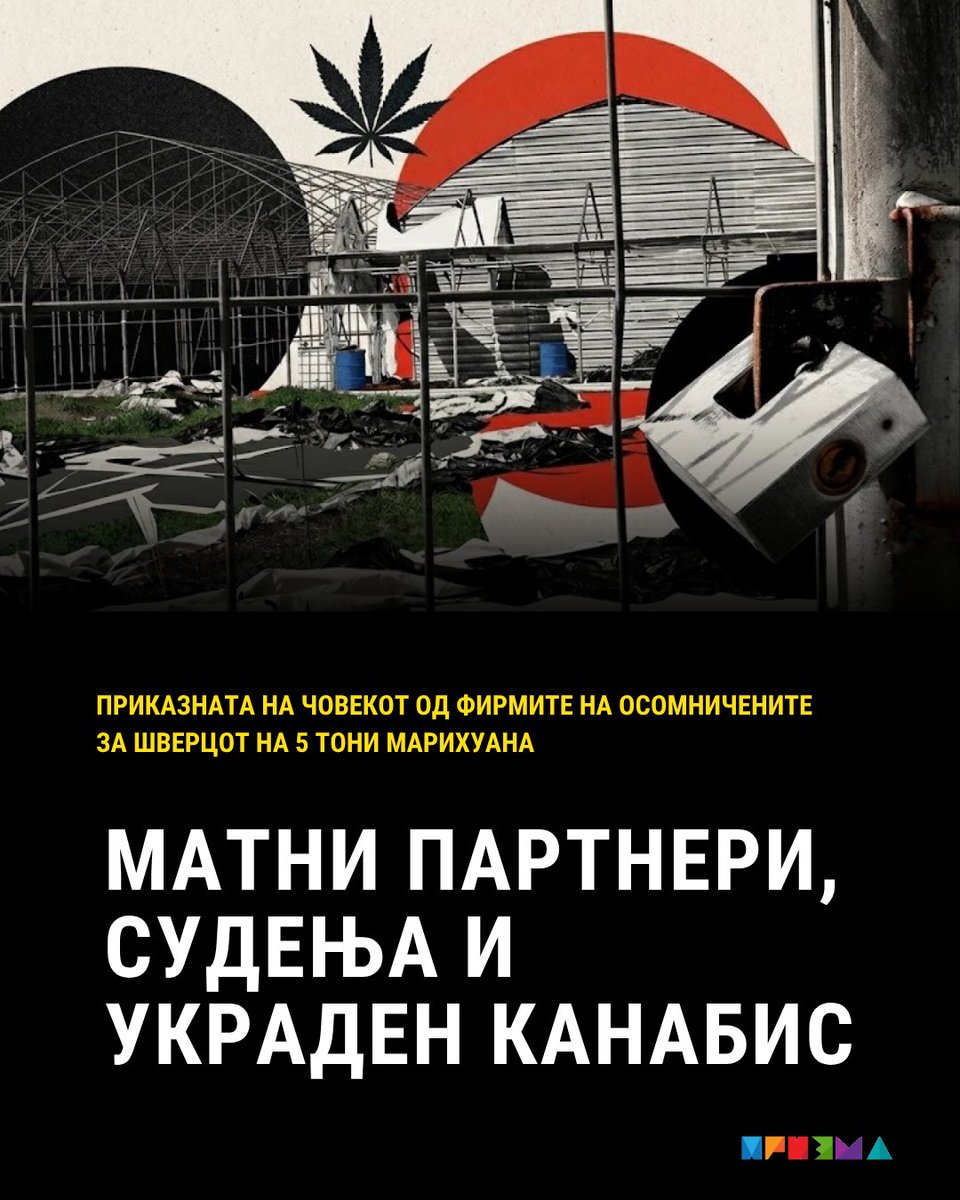 Prizma_BIRN's tweet photo. Еден македонски државјанин, во две фирми во Македонија ги поврзува Србите осомничени за шверцот на 5 тони марихуана, во близина на Крушевац. БИРН истражуваше и одеше на терен, интервјуираше повеќе луѓе од бизнисот и конечно успеа да разговара со Крстев: https://t.co/KvxctjKose https://t.co/eEC4tZugQG