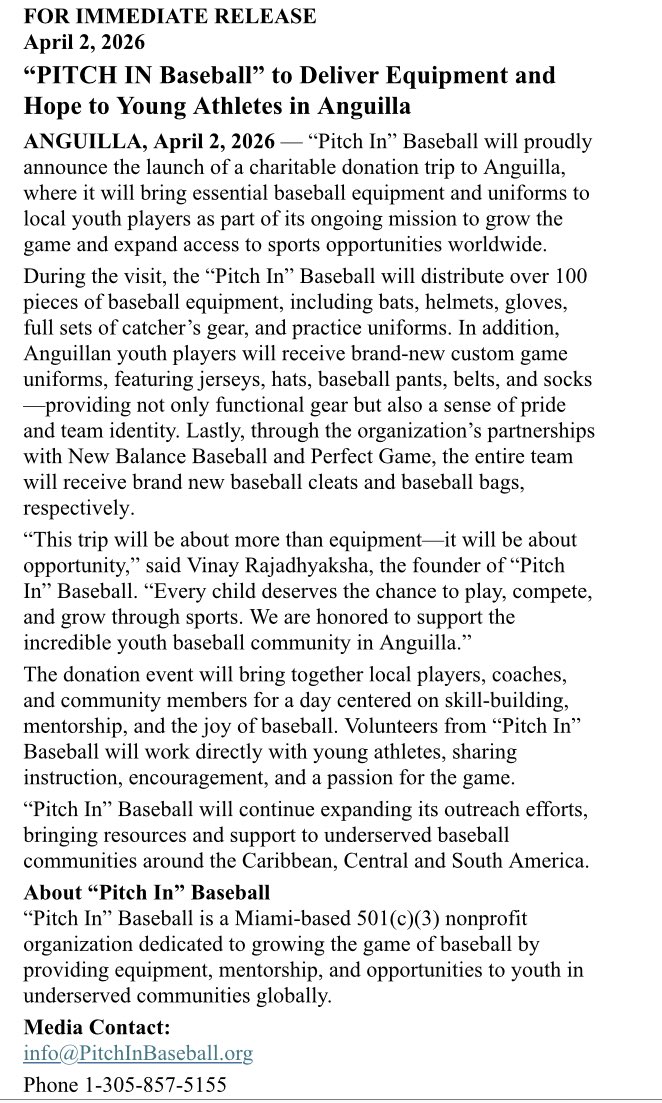 baseballaxa's tweet photo. Pitch In Baseball is in Anguilla! https://t.co/1S66BeeKxA