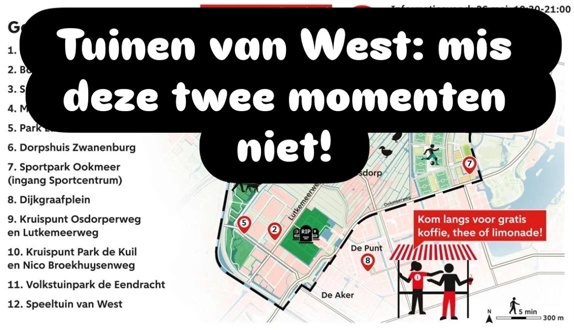 GoedBeterWest's tweet photo. Tuinen van West: denk mee over de toekomst 🌿
👉 2 momenten: 📅 Apr–mei: hoe gebruik je het gebied? 📅 Sept: meedenken over plannen
Jouw input telt 💬 👉 Meer info: https://t.co/lwkG6BcrJX
#Amsterdam #NieuwWest #tuinenvanwest #participatie #geefjemening https://t.co/TfekumorQN