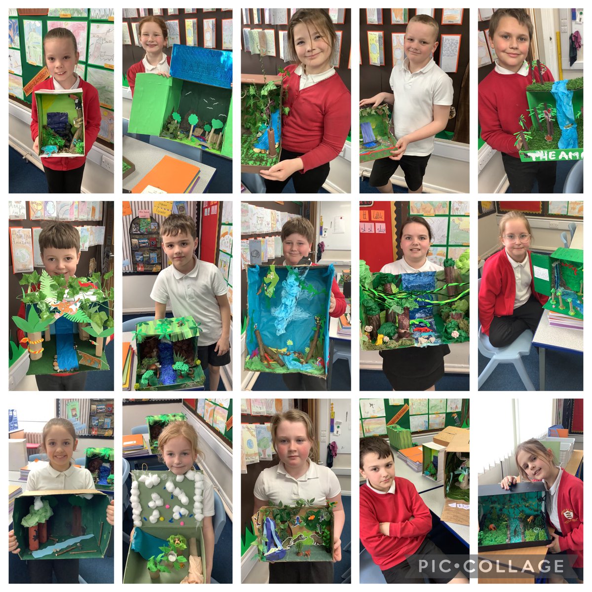 Year 4 have worked so hard on their homework to make amazing models of the rainforest 🌿🐆 Well done!