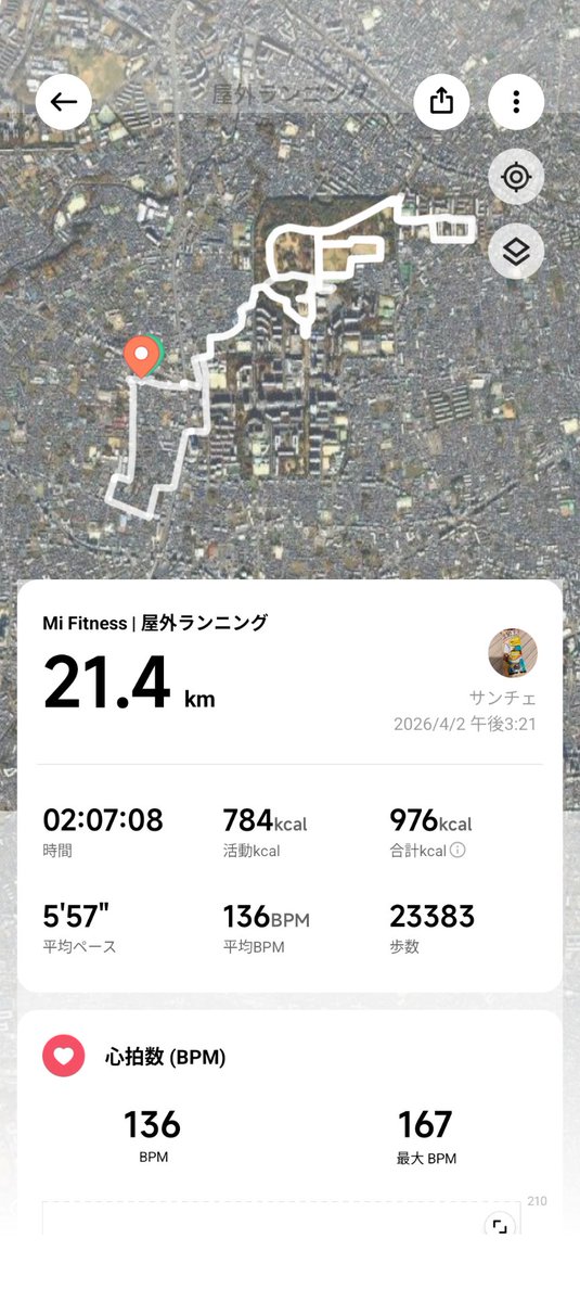 10yen_punch's tweet image. 時短勤務後の21.4kmラン🏃
昨日は雨にてランオフ🙃
光が丘公園の桜はかろうじて残ってました😀🌸
#ジョギング #ランニング 
#jogging #running #mifitness