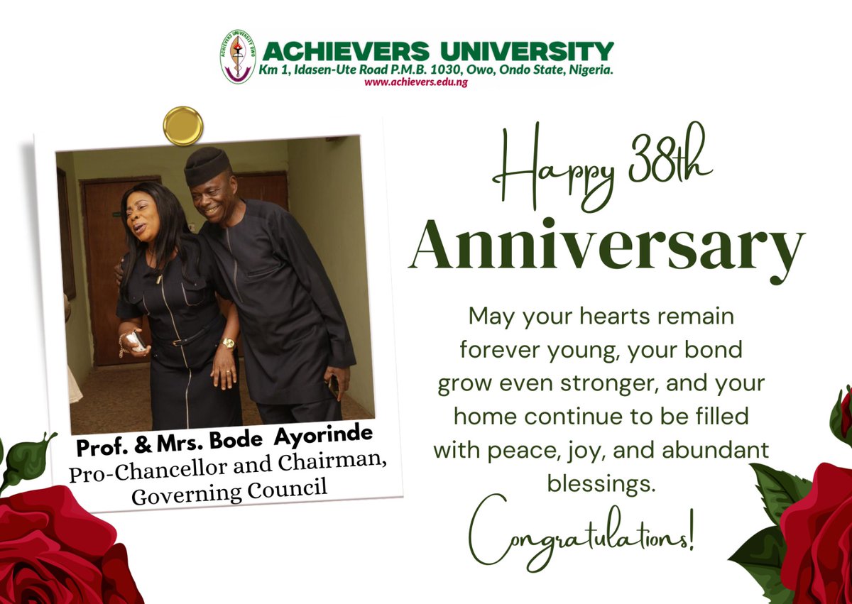 Achievers University, Owo. tweet media