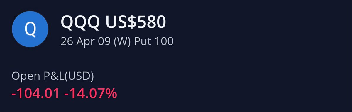 Cheviboy89's tweet photo. $QQQ if only I had bout more https://t.co/PFLSHPR1Yq