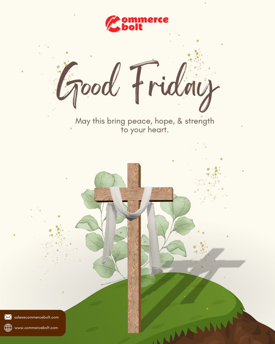 CommerceBolt's tweet photo. Reflect. Reset. Build with purpose.

Wishing you a peaceful Good Friday. 🙏

#GoodFriday #Ecommerce #Commercebolt https://t.co/naWQAPFbit