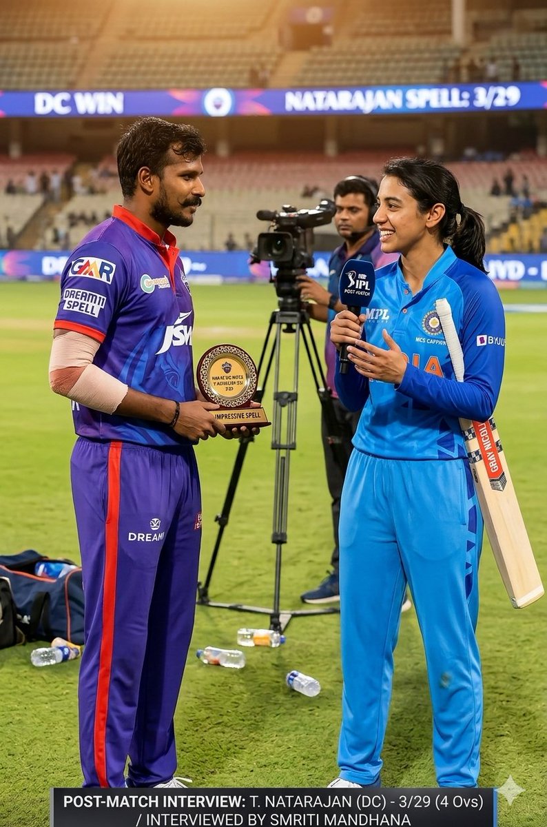 smrititnfc's tweet photo. Good to see Nattu back in form.
His story has been inspiring. Hope he continuous to shine in this season
#DCvsLSG #IPL2026 #SmritiMandhana https://t.co/CtiekiLZ2F
