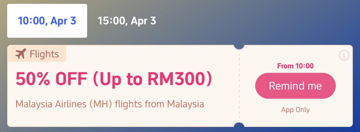 pmbrutiketmurah's tweet photo. Flight Malaysia Airlines 50% OFF

Esok, 3 April, 10AM https://t.co/HMMswPiWpa