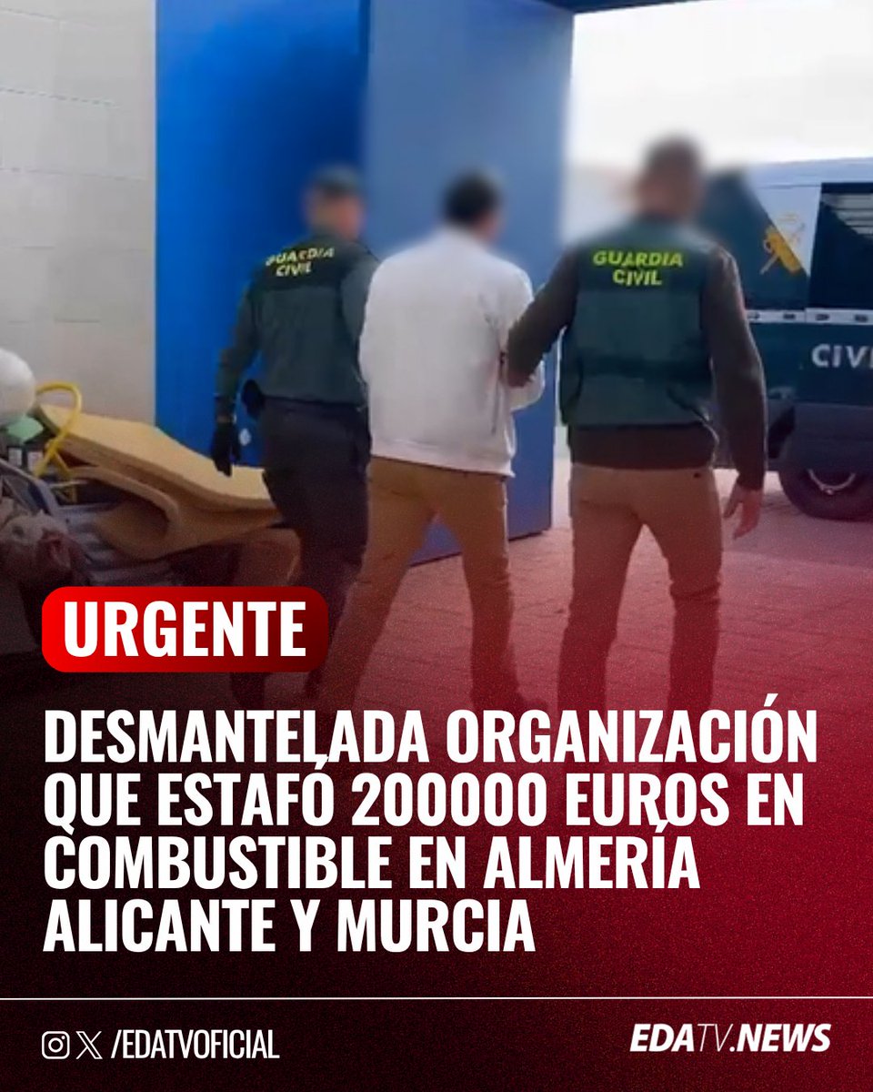 edatvoficial's tweet image. ‼️🇪🇸 | #INSEGURIDAD Desmantelada una organización criminal por estafar cerca de 200.000 euros en combustible en Almería, Alicante y Murcia.