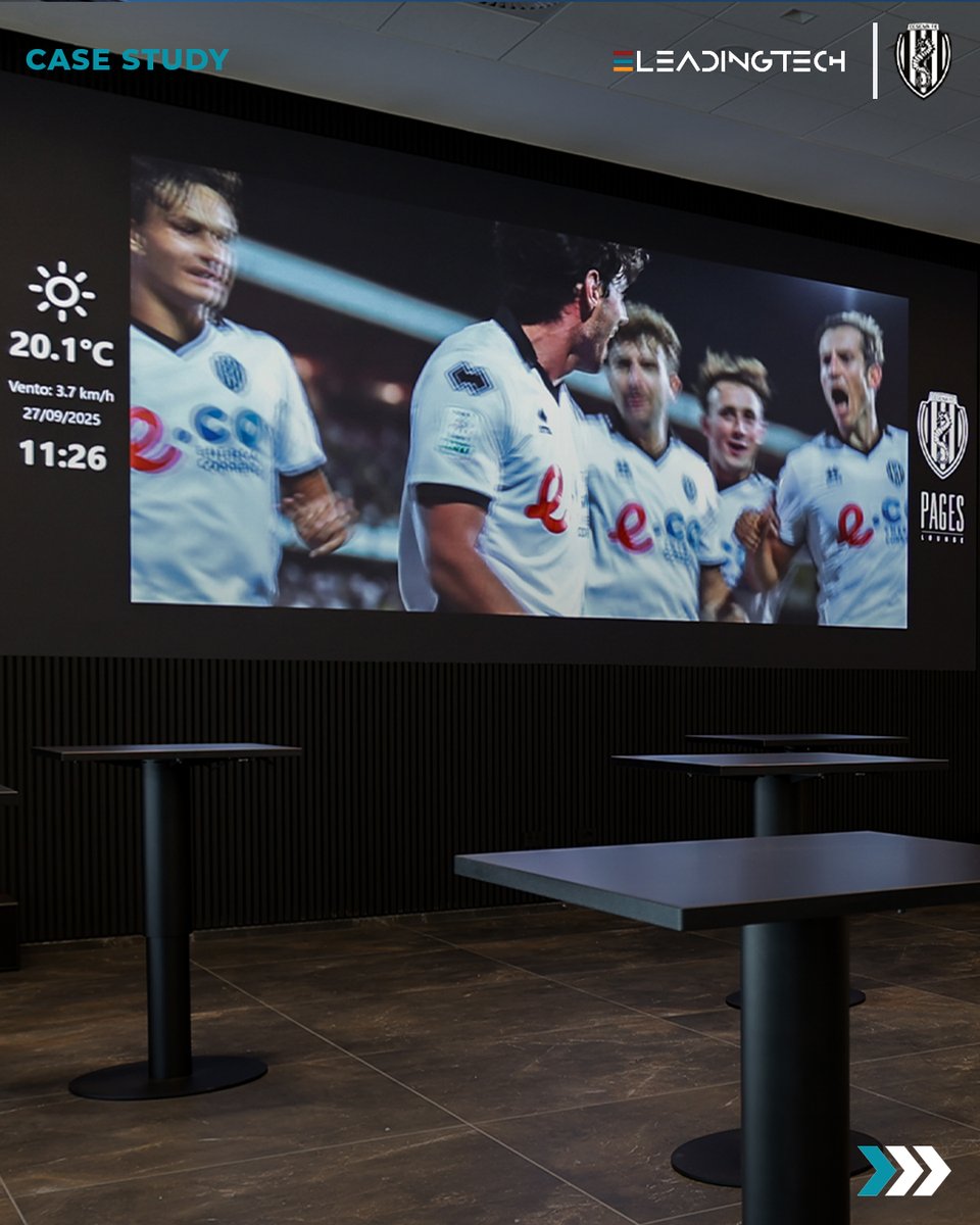 LeadingTechnolo's tweet image. La nuova Pages Lounge del @cesenacalcio è un ecosistema AV completo: LEDwall, audio, video e controllo integrato per hospitality, analisi tecnica ed eventi.

Scopri il progetto 👉 shorturl.at/nu7TF

📸 Cesena Calcio

#CesenaCalcio #AV #LEDwall #DigitalSignage #Broadcast