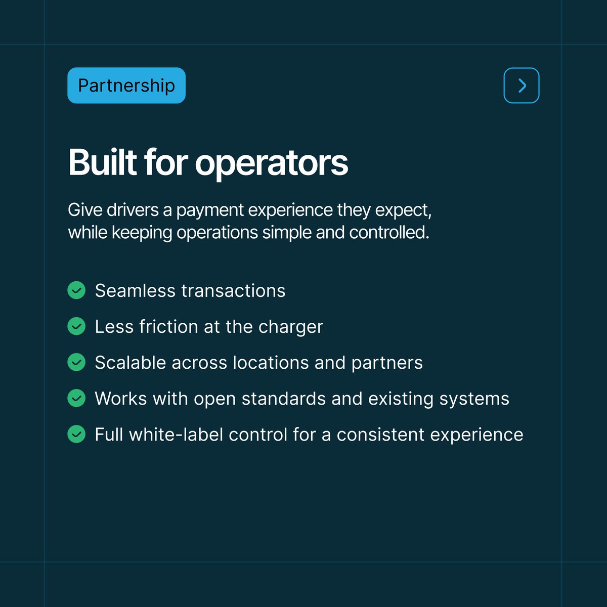 TridensTech's tweet photo. We're making EV payments effortless. ⚡

Today, we're excited to announce our partnership with CCV from @Fiserv to bring tap-and-go card payments. 🤝

✅ Drivers pay with a simple contactless card—no apps, no accounts, no friction
✅ Seamless cloud-to-cloud integration built on open OCPI standards
✅ Full white-labeling to keep your brand front and center

By combining our vendor-neutral, cloud-native CPMS with @CCV's expertise, we let operators focus on what matters most: building reliable, future-proof EV networks. 

Ready to simplify your charging experience?

Let's talk: https://t.co/6PGEJHwbq7 

#emobility #evcharging #ev #smartcharging #paymentsolutions