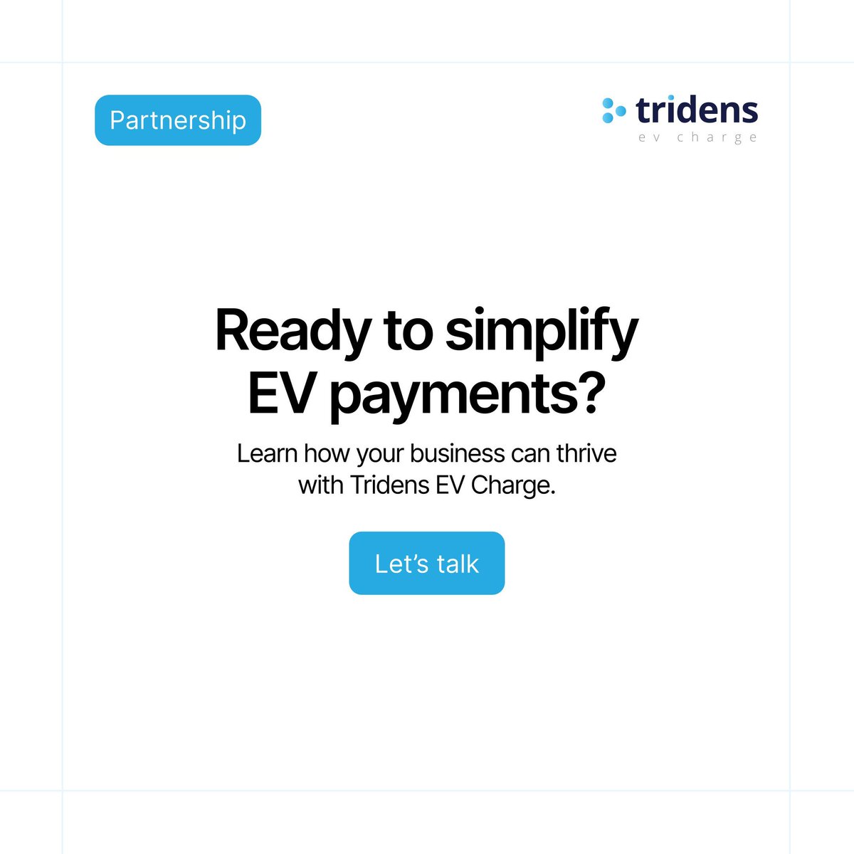 TridensTech's tweet photo. We're making EV payments effortless. ⚡

Today, we're excited to announce our partnership with CCV from @Fiserv to bring tap-and-go card payments. 🤝

✅ Drivers pay with a simple contactless card—no apps, no accounts, no friction
✅ Seamless cloud-to-cloud integration built on open OCPI standards
✅ Full white-labeling to keep your brand front and center

By combining our vendor-neutral, cloud-native CPMS with @CCV's expertise, we let operators focus on what matters most: building reliable, future-proof EV networks. 

Ready to simplify your charging experience?

Let's talk: https://t.co/6PGEJHwbq7 

#emobility #evcharging #ev #smartcharging #paymentsolutions
