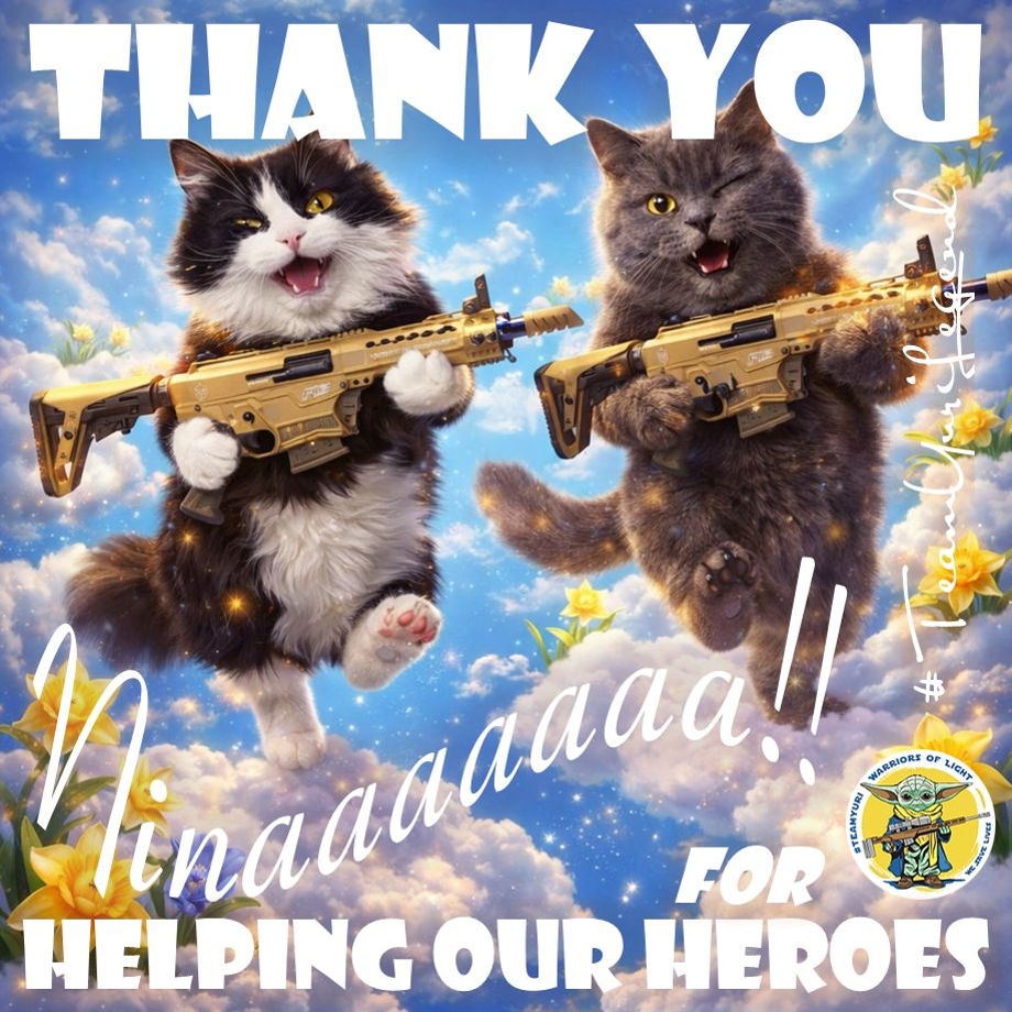 <a href="/nina_lindroos/">NinaNafo CrazyCatLadyFella</a> <a href="/Y_Chornomorets/">Yuri Chornomorets</a> <a href="/MapleSyrupF/">Maple Syrup 🇨🇦 . ▄︻芫══━一 #TeamYuri</a> <a href="/olimanagraphics/">Olimana Gurimana 🇺🇦 #TeamYuri</a> <a href="/Justinhead1982/">Wolfhound Fellá 🇮🇪🇪🇺🇺🇦🇺🇸🇬🇧 #TeamYuri</a> <a href="/kvistp/">Kvist</a> <a href="/GMClarke21/">G Clarke 🇺🇦💙💛</a> <a href="/GrootCorine/">Co 🇳🇱🇺🇦🇫🇷</a> <a href="/akwtenn/">GBO △</a> <a href="/RichardKernoha2/">Richard Kernohan</a> Thank you soooo much, Nina❣️🥰🌻❤️🇺🇦✨
Our #SniperKitties agree 💯😻😽
#TeamYuriSaysItWithAmmo 💥💥💥