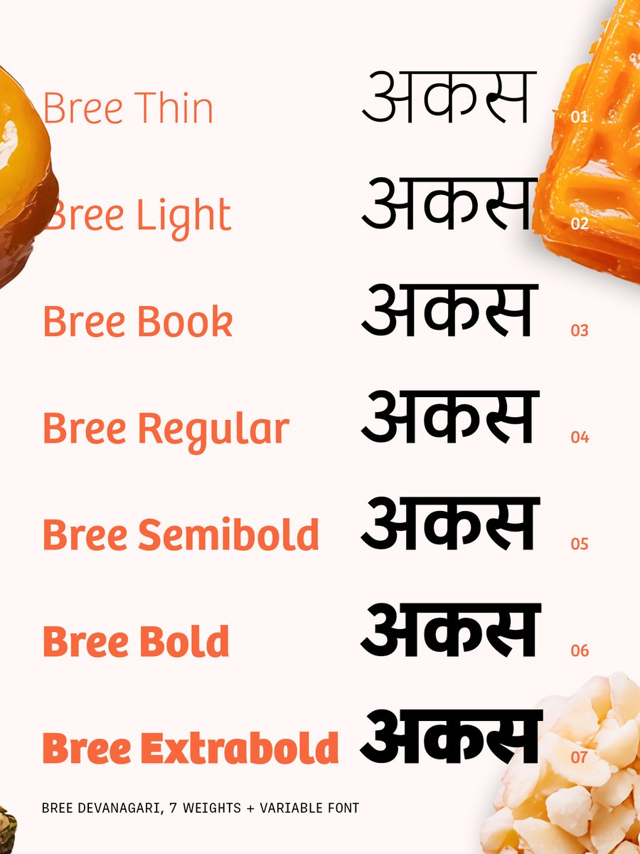 TypeTogether's tweet image. Introducing Bree Devanagari /// Bree is one of the friendliest fonts ever, and our new interpretation led by Pooja Saxena brings Bree to the Devanagari script. How sweet it is!

Bree Devanagari: type-together.com/bree-devanagar…

#typography #fonts #Devanagari #graphicdesign