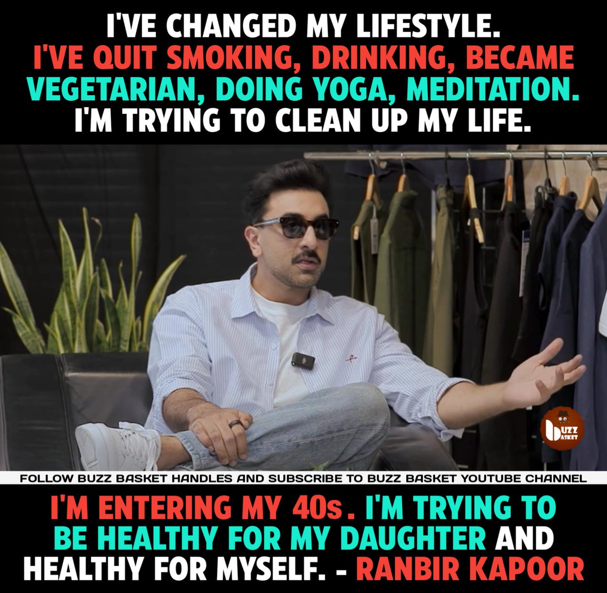 theBuzZBasket's tweet image. I've quit smoking, drinking, became vegetarian - #RanbirKapoor 

#Ranbir #Raha #Ramayana