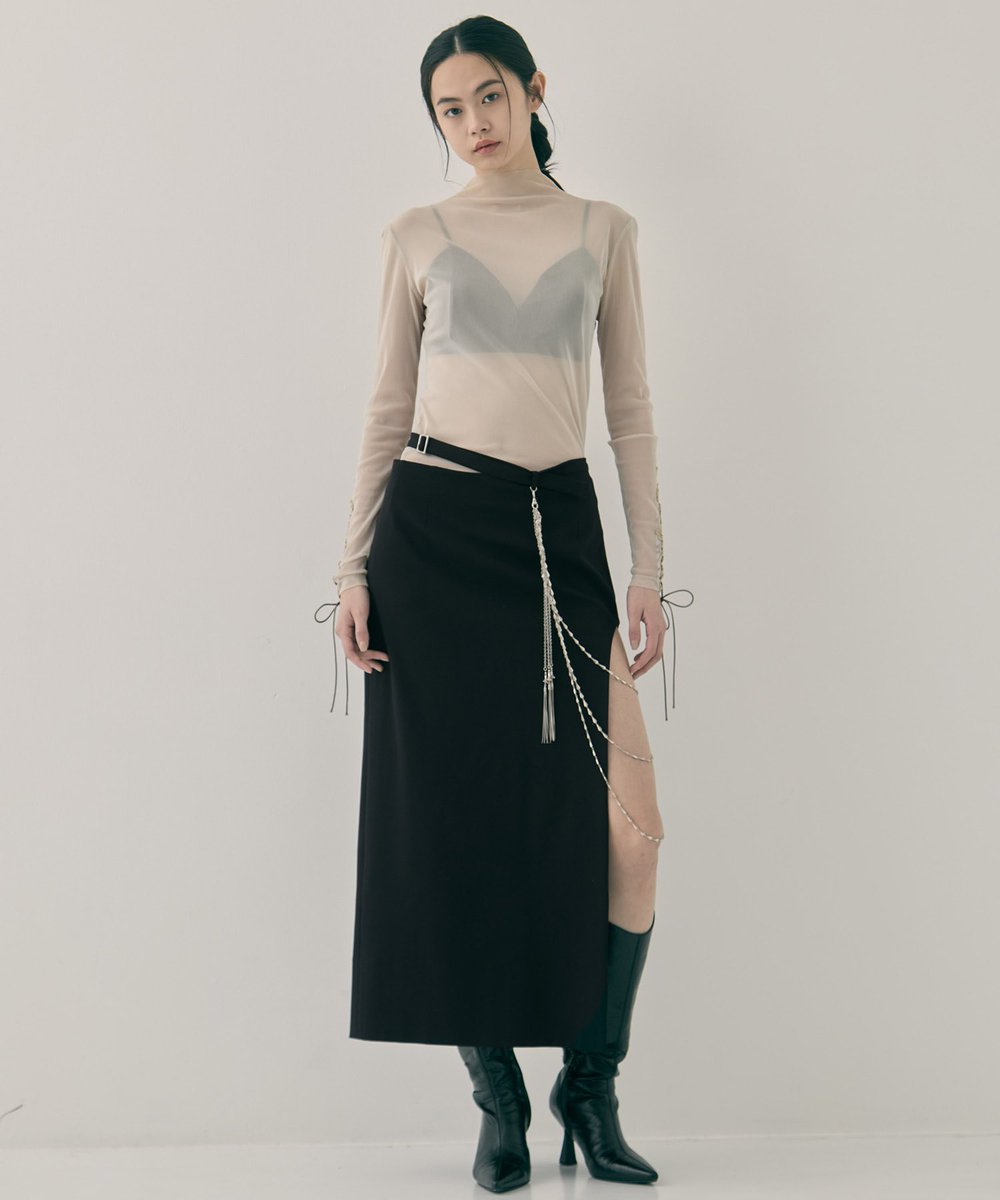 tanakadaisuke three long chain cut-out tight skirt💎✨ 春が楽しく