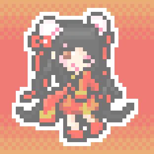 もえそでチャイナ娘ちゃん! #pixelart #Originalcharacter