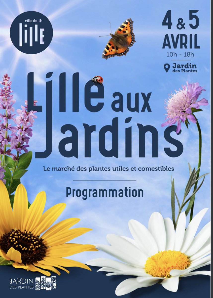 standendievel1's tweet photo. #Lille #Moulins #JardindesPlantes
samedi 4️⃣ &amp; dimanche 5️⃣ avril c’est #LilleauxJardins 😊
✅ marché des plantes utiles &amp; comestibles 🪴
✅ animations #nature proposées aux #habitants par @lillefrance &amp; les #assos 🐞🦋
✅ nouvelle saison de l’Orangerie 🍹
➡️https://t.co/7bwm5lAHou https://t.co/cwUnYPNMsV