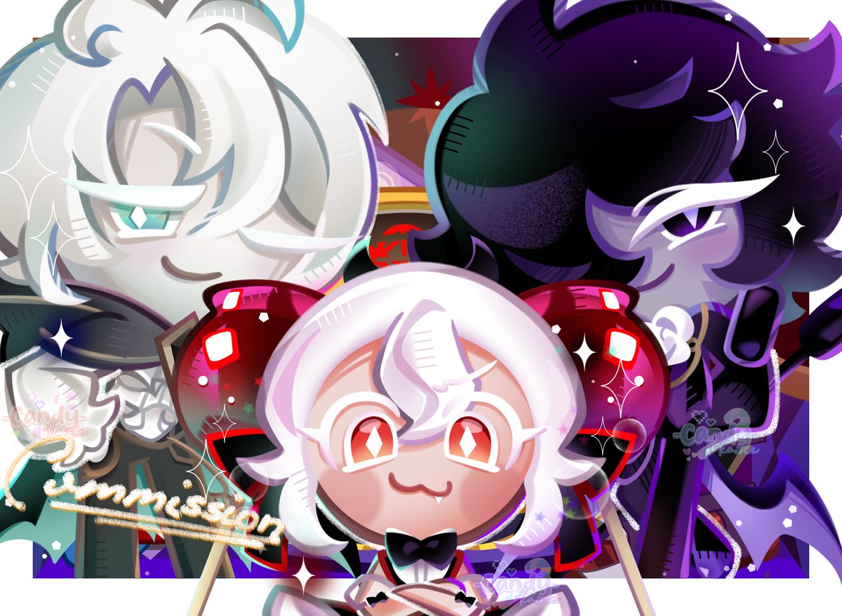 Latest Vgen comms for returning clients, <a href="/maybejewelryle/">mirai</a> and <a href="/calicocreamcat/">Wei 微</a> ‼️🔥✨

Thank you so much for trusting my services once again 😭💞 Gonna work on the others 🏃💨

#stormbringercookie #blacksapphirecookie #candyapplecookie #vgencomm