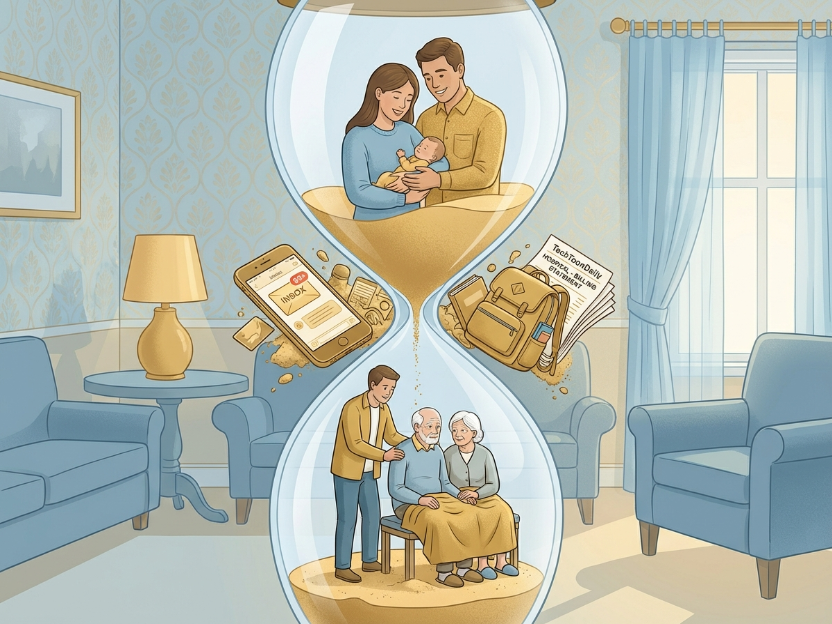 TechToonDaily's tweet photo. @PsycheWizard This transition used to be sequential. Today, millions are caught in the middle, raising young children while managing eldercare. The traditional family contract has collapsed into a single, overwhelming decade. https://t.co/h533mIlLhr