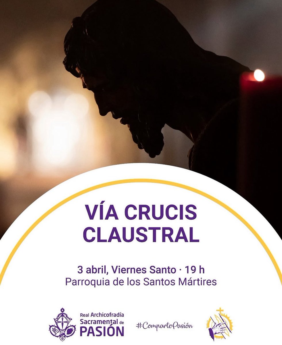 🟣VIERNES SANTO🟣

En la tarde del Viernes Santo acompañaremos a <a href="/Archi_PasionMLG/">Real Archicofradía Sacramental de Pasión</a> en el Solemne Vía Crucis del Señor de la Pasión. Agradecidos por el cariño y la confianza. 

#CofradiasMLG
#cmcaeli