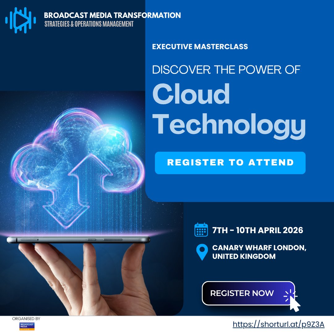 BcastinAfrica's tweet image. The future of broadcasting is in the Cloud. Are you leading the charge? 

Join our Executive Masterclass in London to discover how Cloud Technology is transforming strategies and operations management.

🗓️ 7th – 10th April 2026
📍 London

shorturl.at/p9Z3A

#CloudTech