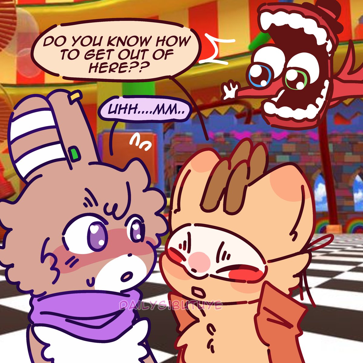 daily sibutuye doodles (兔爷+四不像) tweet media