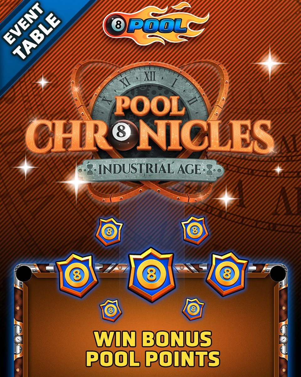 8ballpool's tweet photo. NEW #PoolChronicles Event Table
Play Now » https://t.co/PmOcNOU9l0
🎁 Unleash your skills in fun Industrial Age matches to win Bonus #PoolPoints for exclusive Flashback: #MechaSeason rewards
🗓️ Ends Fri Apr 3, 10am UTC
#8BallPool https://t.co/beGujFIdBf