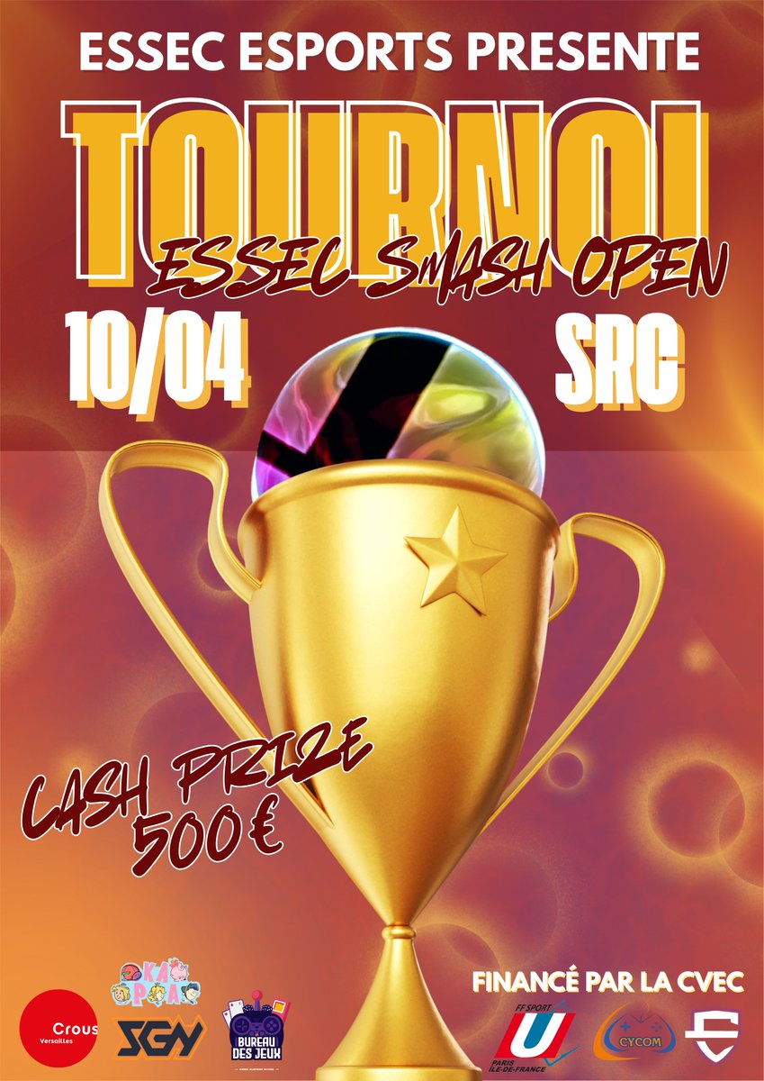 BDJ_ESSEC's tweet photo. ESSEC Smash Open

📅 10 avril, 17h - 22h
📌 campus ESSEC Cergy
🏆 500€ de cashprize

💸 Gratuit pour les étudiants

➡️ Inscris-toi maintenant (et jusqu'au 7 avril) : https://t.co/aEhXA7anuT

64 places, pas une de plus. Premier arrivé, premier servi.

On se voit sur place 🫡 https://t.co/BuvqMnvheN