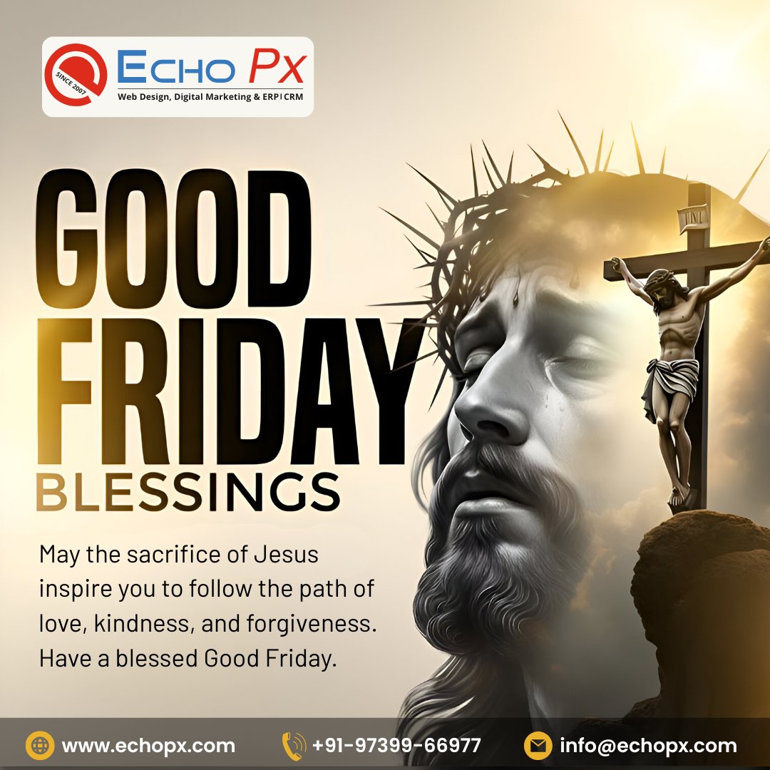 echopx's tweet photo. Good Friday

On this sacred day, let us remember the sacrifice of Jesus Christ and reflect on the values of love, faith, and forgiveness. May this Good Friday bring peace to your heart and hope to your life.

#GoodFriday #BlessedFriday #Faith #Hope #Peace #JesusChrist https://t.co/kF3bTRY9xT